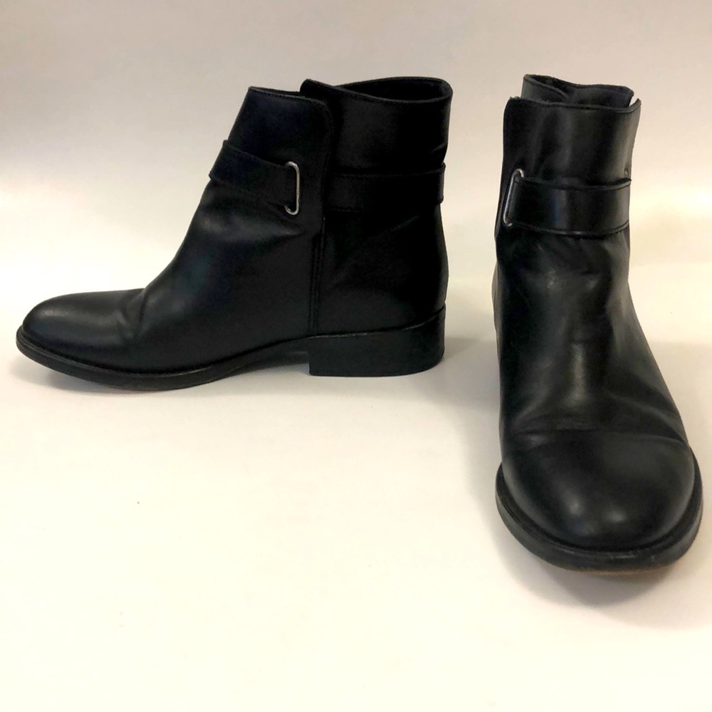 Diesel Black Gold 37 (6.5 USA) Boot Ankle Black All Leather Adjustable Strap